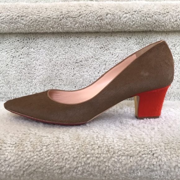 Stunning Rupert Sanderson Italian Camel Pierre Mid-Heel Pumps